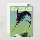 Herstelde Poster van de Reis van Nieuw Zeeland het Briefkaart (Voorkant / Achterkant)