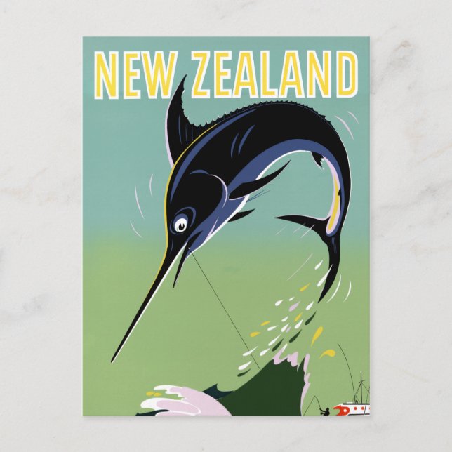 Herstelde Poster van de Reis van Nieuw Zeeland het Briefkaart (Voorkant)