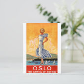 Herstelde Poster van de Reis van Oslo Noorwegen Briefkaart (Staand voorkant)