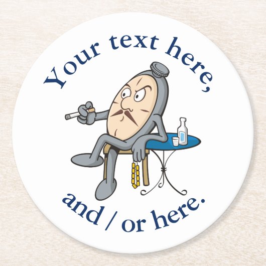 Herstelklok Ronde Kartonnen Onderzetter (Voorkant)