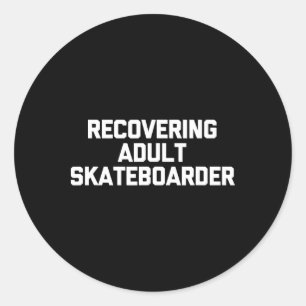 Herstellende Volwassen Skateboarder - Grappige Ska Ronde Sticker
