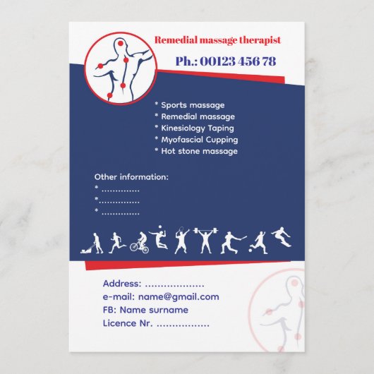 Herstelmassage Flyer Sjabloon Kaart (Voorkant)