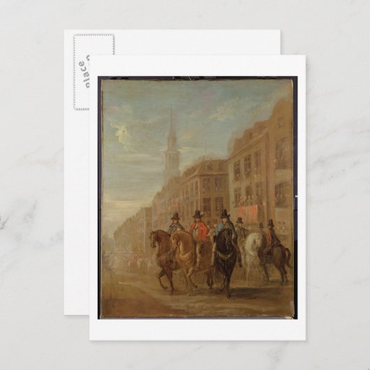 Herstelproces van Charles II op Cheapside Briefkaart (Voorkant / Achterkant)