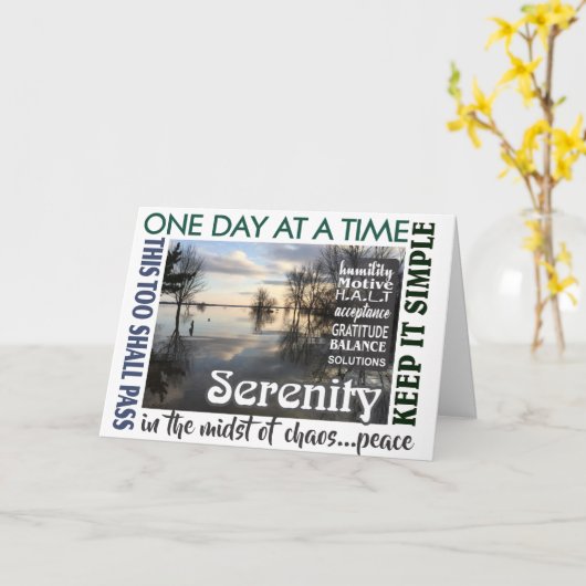 Herstelslogan Serenity Card 25 Kaart (Gele Bloem)