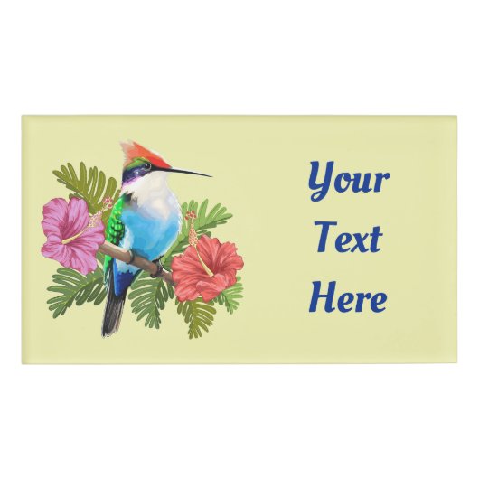 Herstelvogel en Hibiscussen Naambadge (Voorkant)