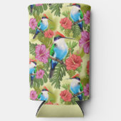 Herstelvogel en Hibiscussen Seltzer Blikjeskoeler (Voorkant)