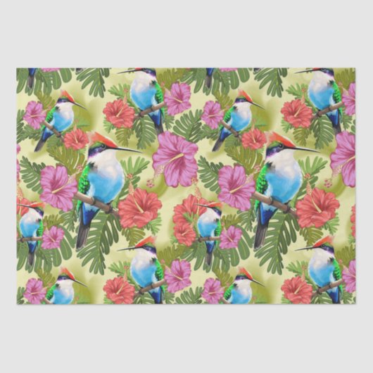 Herstelvogel en Hibiscussen Tissuepapier (Voorkant)