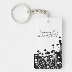 Herstelwonder, zwart en wit sleutelhanger