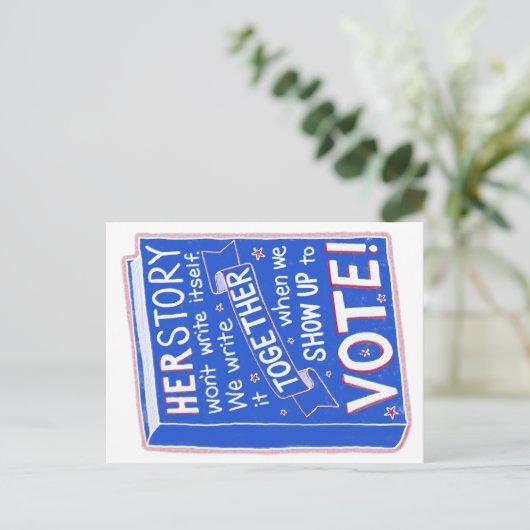 HERSTORY zal zichzelf niet schrijven - show tot st Briefkaart (Staand voorkant)