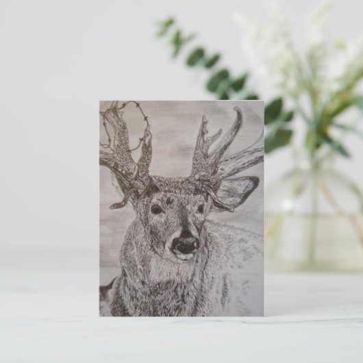 hert 2 briefkaart (Staand voorkant)