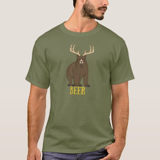 Hert + Beer = Bier grappig T-shirt (Voorkant)