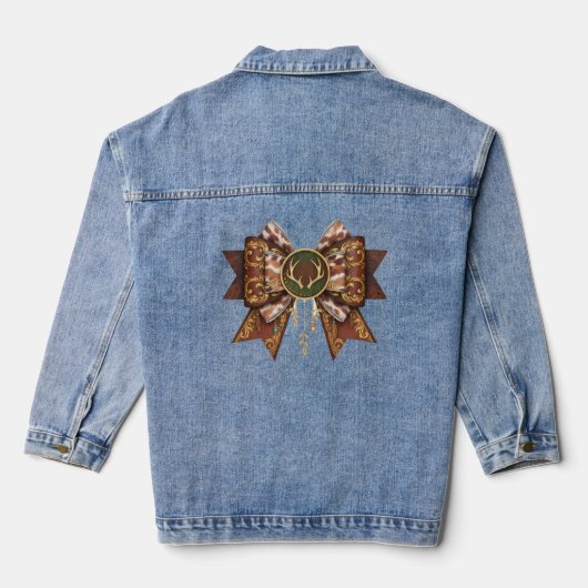 hert boog coquette stijl denim jacket (Achterkant)