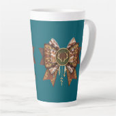hert boog coquette stijl latte mok (Rechterhoek)