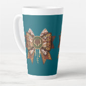 hert boog coquette stijl latte mok (Linkerhoek)