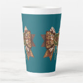 hert boog coquette stijl latte mok (Voorkant)