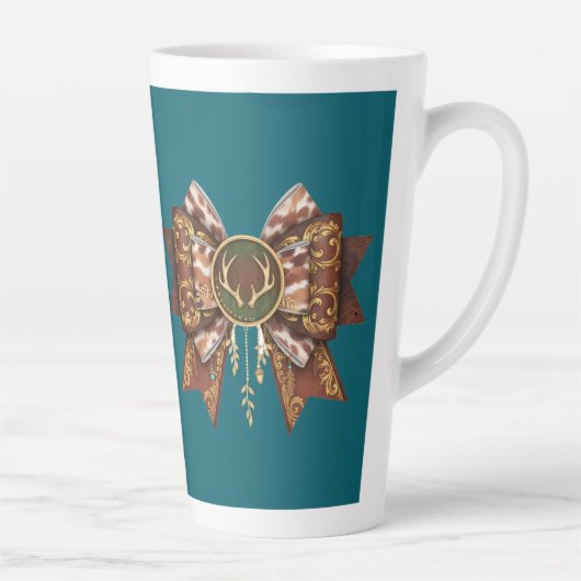hert boog coquette stijl latte mok (Rechts)