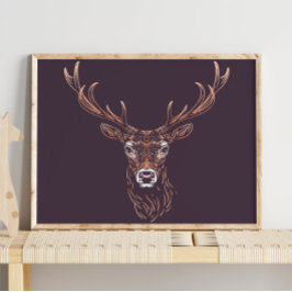 Hert | Bosdier Wanddecoratie Afdruk Poster