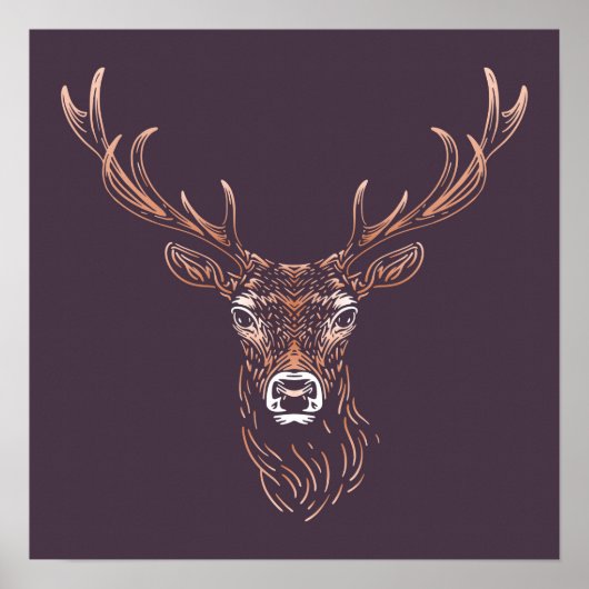 Hert | Bosdier Wandprint van herten Poster (Voorkant)