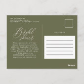 Hert bruin groen roest bloemig elegante bruiloft f briefkaart (Achterkant)