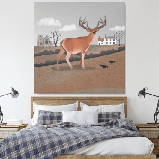 Hert Canvas Afdruk (Insitu (Slaapkamer))