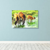 Hert dier canvas afdruk (Insitu (Houten vloer))
