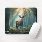 hert dier wilde dieren wildernis kleurrijke kunst muismat (Met muis)