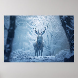 hert dier wilde dieren wildernis kleurrijke kunst poster