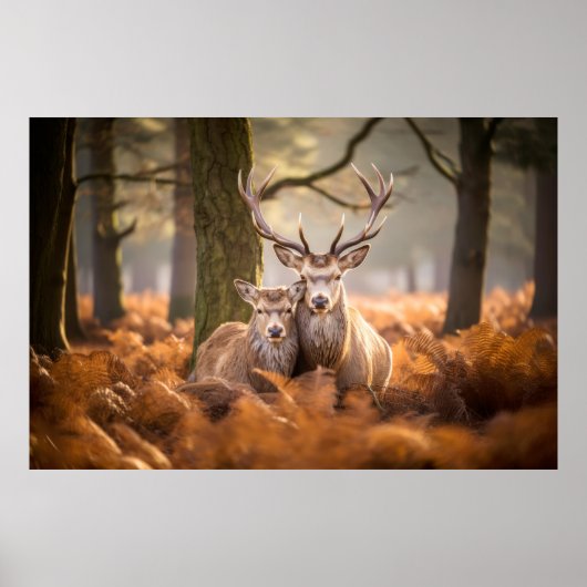 hert dier wilde schoonheid vrijheid wildernis poster (Voorkant)