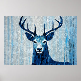 hert dierlijke kunst decor verf mozaïek poster