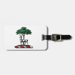 Hert door Boom Heraldisch Wapenschild Embleem Bagagelabel