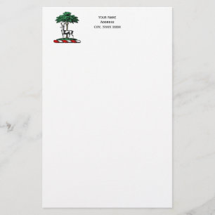 Hert door Boom Heraldisch Wapenschild Embleem Briefpapier