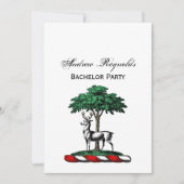 Hert door Boom Heraldisch Wapenschild Embleem Kaart (Voorkant)