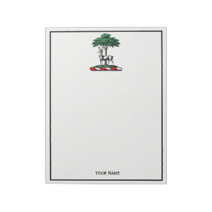 Hert door Boom Heraldisch Wapenschild Embleem Notitieblok