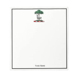 Hert door Boom Heraldisch Wapenschild Embleem Notitieblok