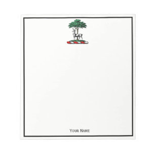 Hert door Boom Heraldisch Wapenschild Embleem Notitieblok