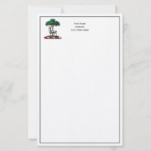 Hert Edelhert door Boom Heraldisch Wapen Embleem Briefpapier
