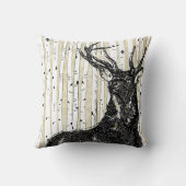 hert en damast berk boom kussen (Achterkant)