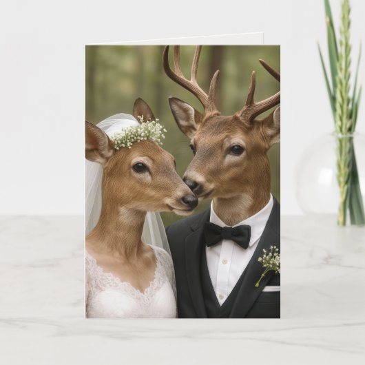 Hert en Ree Huwelijk in het Bos Kaart (Voorkant)