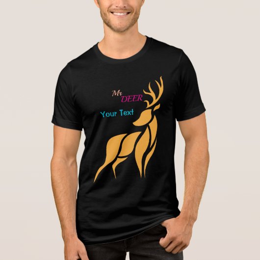 Hert Graphic – Rustieke Bosstijl Tri-Blend Shirt (Voorkant)