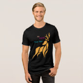 Hert Graphic – Rustieke Bosstijl Tri-Blend Shirt (Voorkant volledig)