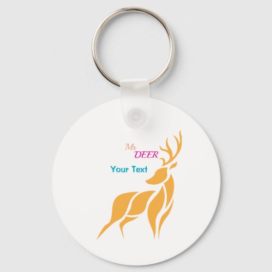 Hert Graphic – Rustieke stijl van het bos Sleutelhanger (Voorkant)