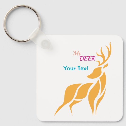 Hert Graphic – Rustieke stijl van het bos Sleutelhanger (Voorkant)