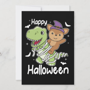 Hert Happy Halloween T-rex Mumiekostuum Feestdagenkaart