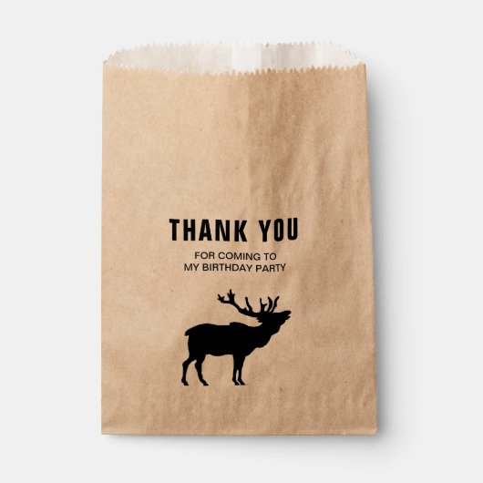 hert herten bos dank u verjaardagsfeestje bedankzakje (Voorkant)