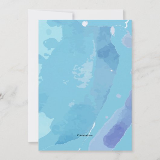 Hert in aquarel uitnodiging (Achterkant)