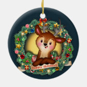 hert in de baard keramisch ornament (Achterkant)