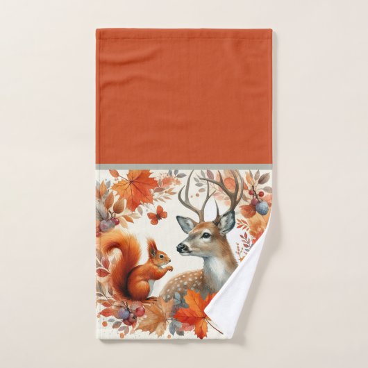 Hert in de herfst met herfstbladeren handdoek (Handdoek)