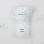 Hert in het besneeuwde bos met rode neus feestdagen kaart (Binnen)