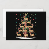 Hert Kerstboom Grappige Vakantie Schattig Rendier  Feestdagenkaart (Voorkant / Achterkant)