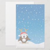 Hert Kerstman Uil Briefpapier (Voorkant / Achterkant)